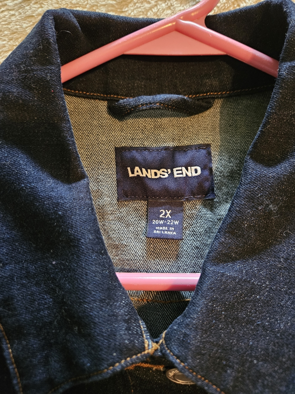 Lands' End Denim Jacket Blue Size 2X - Picture 3 of 3